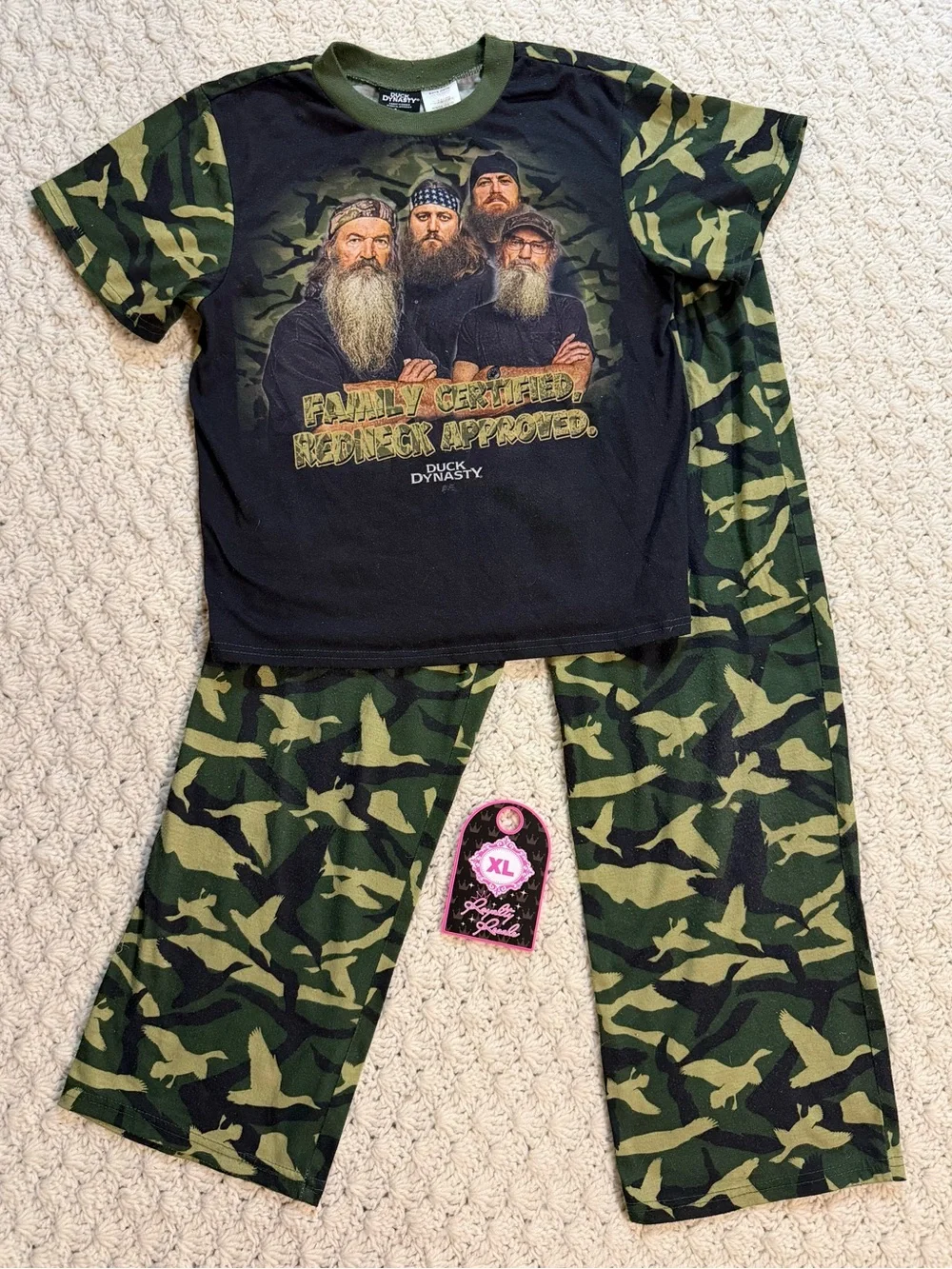 Duck Dynasty Boys' Green Camo Pajama Set